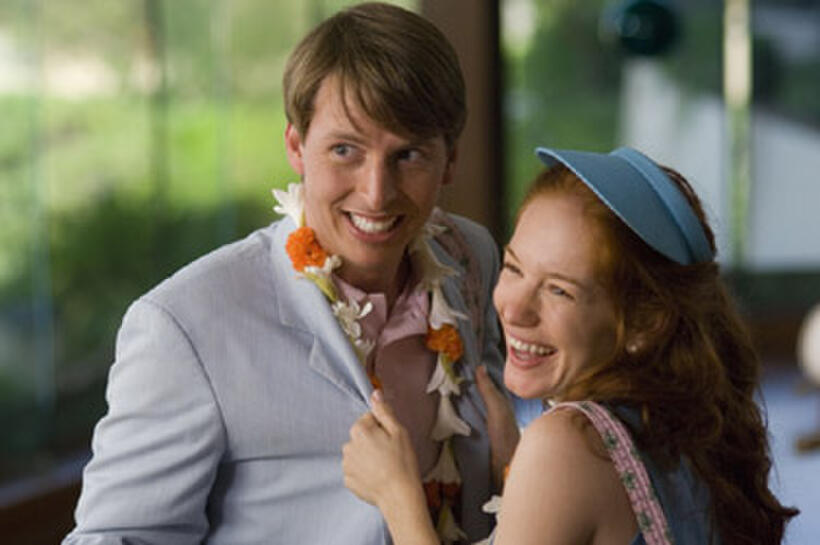 Honeymooners Darald (Jack McBrayer) and Wyoma (Maria Thayer) in "Forgetting Sarah Marshall."
